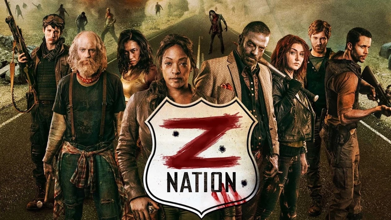 🖼️ Постер сериала «Z Nation»: группа выживших на шоссе, логотип «Z Nation».